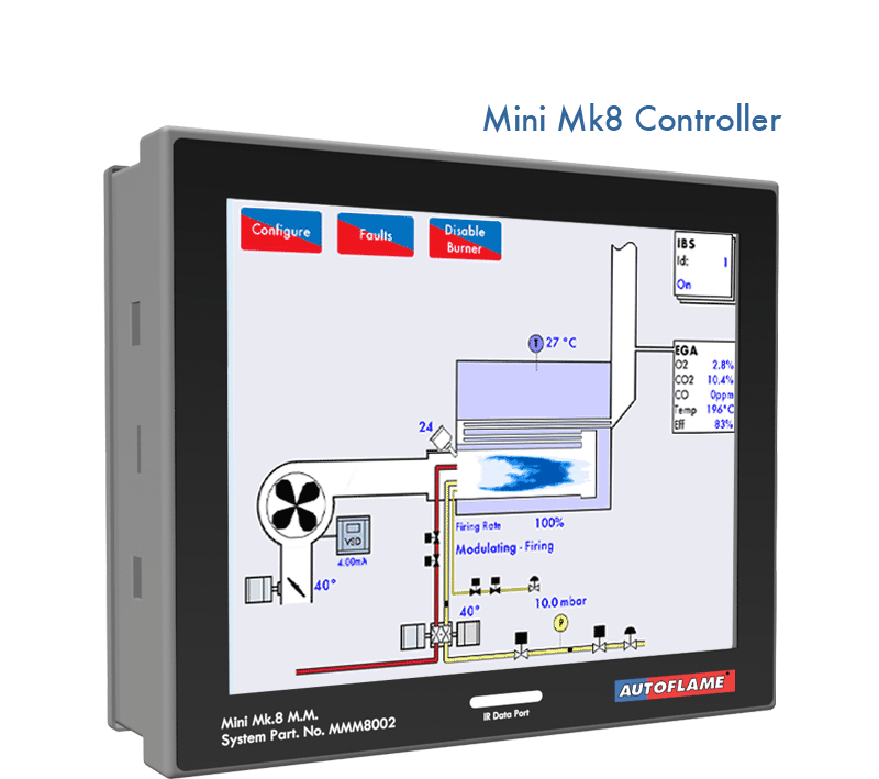 Autoflame Mini Mk8 M.M . Module 4 Channel with Burner Management Control,   7" full colour touch screen