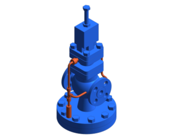 DN80 DP143 pilot operated pressure reducing valve. Range 0.2 to 17bar - Red spring. Cast steel body. Flanged ANSI150 Spirax Sarco