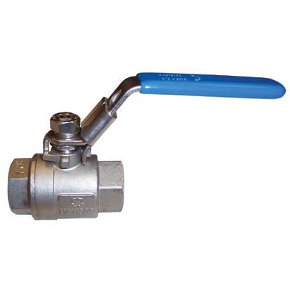 [801511000] 1/4" Stainless Steel Ball Valve 2 Piece Full Bore 1000 PSI Rated BSPT 70 Bar